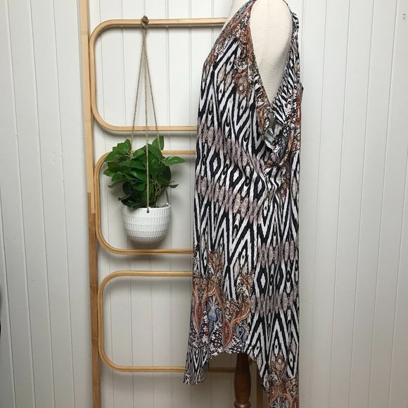 BOHO AUSTRALIA High/Low Cold Shoulder Rayon dress - Picture 4 of 9